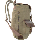 Genuine Leather/Canvas Backpack