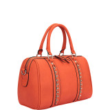 Faux Leather Medium Satchel Shoulder Bag