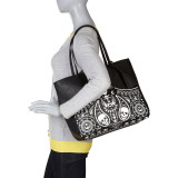 Embossed Bandana Tote With Tassels