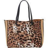 Mixed Media Leopard Tote