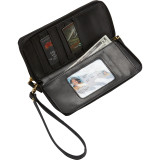Ostrich Brights Slim Double Zip Wallet with Wristlet