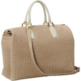 Large Woven Italian Leather Satchel Handbag