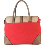 Three Tone Faux Leather Handbag