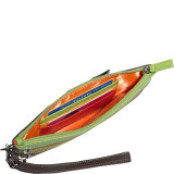 Medium Trizip Multi Color Clutch in Black Rainbow Combination