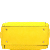 Quilted Barrel Satchel with Push-Up Closure