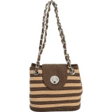 Paper Straw Stripe Mini Shoulder Bag