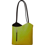 Two Toned Textured Italian Leather Handbag