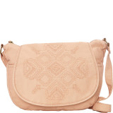 Washed Flap Crossbody with Embroidery