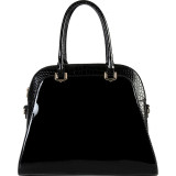 Women's Yellow Faux Leather Patent Tote Handbag