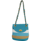 Paper Straw Lurex Stripe Mini Shoulder Bag