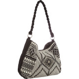 Beaded Shoulder Bag with Aztec Print
