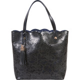 Large Leather Lace Tote