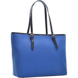 Patent Faux Leather Trim Tote