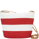 Wide Stripe Paper Straw Crossbody