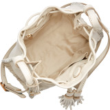 Claire Small Drawstring Crossbody with Embossed Leather Strap