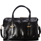 Enola Glossy Crocodile Pattern Satchel