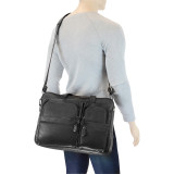Genuine Leather Double Gusset Briefcase With Laptop Sleeve