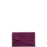 Cheetah Printed Suede Convertible Clutch