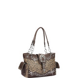 Western Style Rhinestone Buckle Camo Handbag