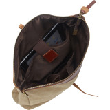 Casual Style Cotton Canvas Art Design Messenger Bag