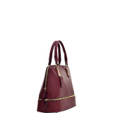 Gold-Tone Round Zipper Bottom Satchel