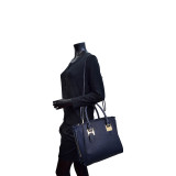 Side Zipper Décor Leather Satchel