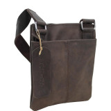 10" Vertical Leather Messenger Bag