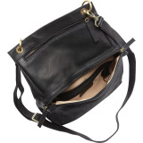 N/S Two Zip Compartment Shoulder Bag