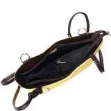Two Toned Textured Italian Leather Handbag