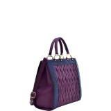 Textured Leather with Croco Metallic Trim Tote