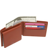 Cowhide Leather Slim Wallet w/Passcase