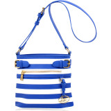 Saffiano Striped Buckled Crossbody Bag