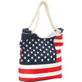 Stars And Stripes Canvas Zippered Tote Bag