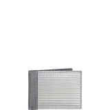 Checkered Texture Slim Bill Fold (ID) Stainless Steel Wallet - RFID