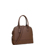 Faux Leather Dome Zip-Around Satchel