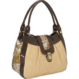 Shenzi Straw & Animal Print Shoulder Bag