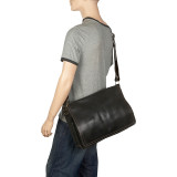 Distressed Leather Full Flap Laptop Messenger - L