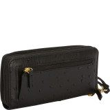 Ostrich Brights Slim Double Zip Wallet with Wristlet