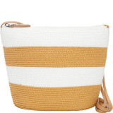 Wide Stripe Paper Straw Crossbody