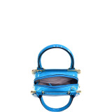 Patent Faux Leather Corner Satchel