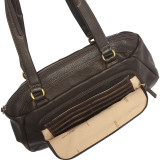 E/W Top Zip Shoulder Bag with Front Organizer