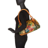 Hand Painted Ruched Large Satchel