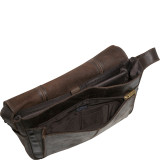 Distressed Leather Laptop Messenger