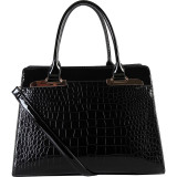 Faux-leather Double-handle Handbag