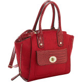 Dual Hearts Design Structured Satchel