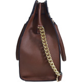 Large Saffiano Leather Tote with Chain Shoulder Strap