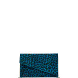 Cheetah Printed Suede Convertible Clutch