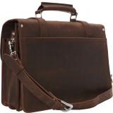 16" 3-tier Pro Leather Briefcase Laptop Case