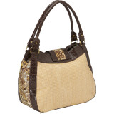 Shenzi Straw & Animal Print Shoulder Bag