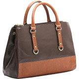 Kimberley Two-Tone Double Zipper Satchel